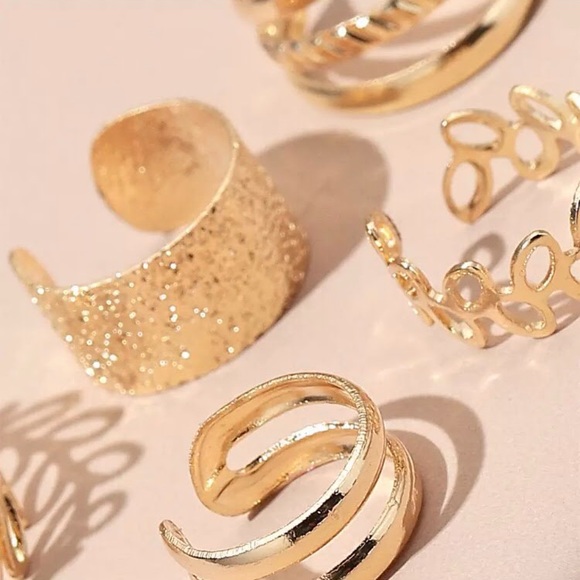 🔵𝟲𝟱%𝗢𝗙𝗙 𝗯𝘂𝗻𝗱𝗹𝗲𝘀 𝟯+🔵 NEW 5 Floral Ear Cuff Earnings Set - Picture 7 of 17